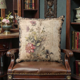 Old Victorian Black Floral Kudde