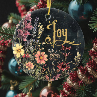 Old Victorian Floral Family Personalized Julgransprydnad Keramik