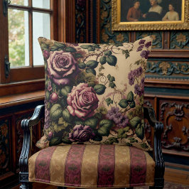 Old Victorian Purple Floral Kudde