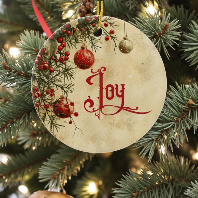 Old Victorian Rustic Family Personalized Julgransprydnad Keramik (Skapare uppladdad)