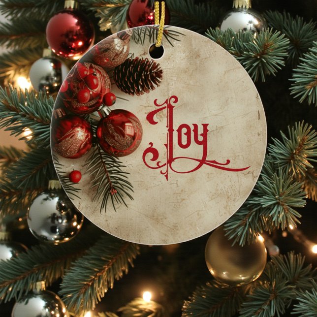 Old Victorian Rustic Family Personalized Julgransprydnad Keramik (Skapare uppladdad)