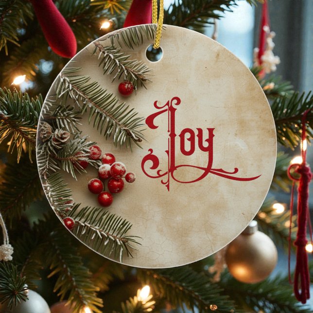 Old Victorian Rustic Family Personalized Julgransprydnad Keramik (Skapare uppladdad)