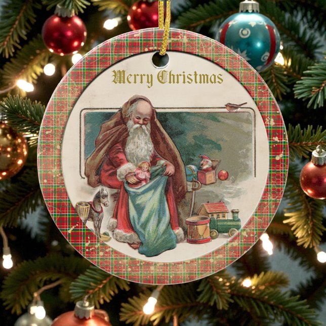 Old Victorian Rustic Family Personalized Julgransprydnad Keramik (Skapare uppladdad)