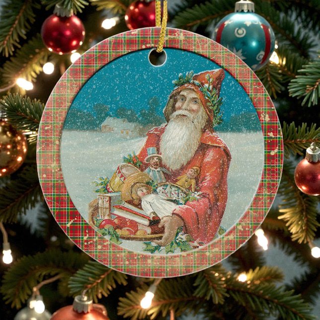 Old Victorian Rustic Family Personalized Julgransprydnad Keramik (Skapare uppladdad)