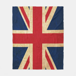 Old Vintage Grunge United Kingdom Flagga Union Jac Fleecefilt