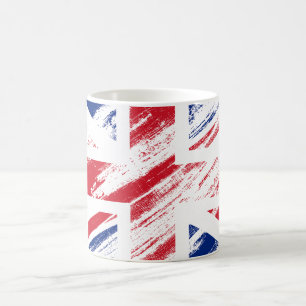 Old Vintage Grunge United Kingdom Flagga Union Jac Kaffemugg