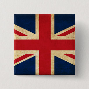 Old Vintage Grunge United Kingdom Flagga Union Jac Knapp