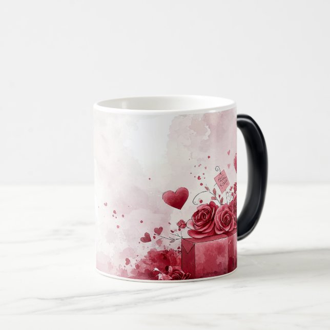 Old vintage paper valentines day magisk mugg (Framsida höger)