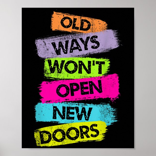 Old Ways Won't Open New Doors Motivational Quotes  Poster (Framsidan)