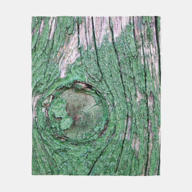 Old Weathered Painted Green Wood Background Textur Fleecefilt (Framsidan)