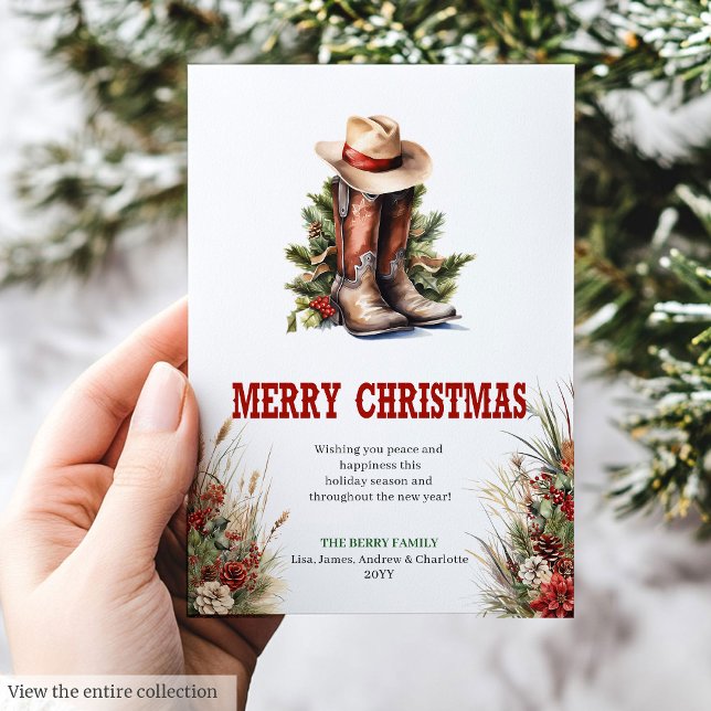 Old West Christmas greeting card with spurs & hat Julkort (Old West Christmas greeting card with spurs & hat

)