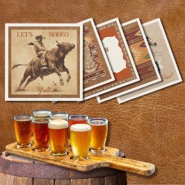 Old West Frontier Bull Rider Paper Cocktail Napkin Pappersservett