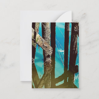 Old Wharf Pier Barnacle Beams Pilings Note Card Anteckningskort