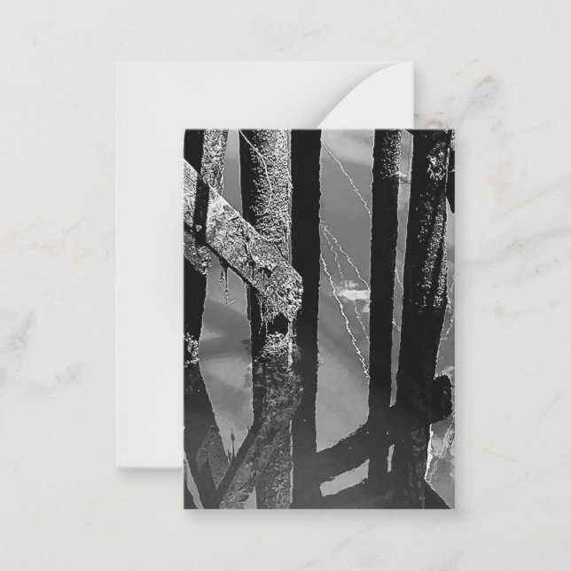 Old Wharf Pier Barnacle Beams Pilings Note Card Anteckningskort (Framsida)