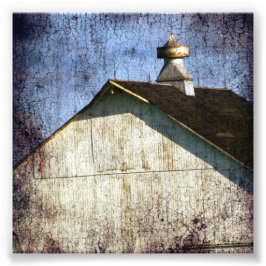 Old White Barn Grunge Fototryck