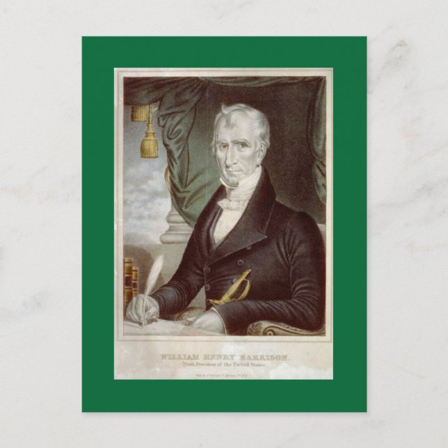Old William Henry Harrison porträtt Vykort (Framsida)