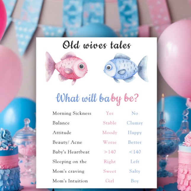 Old Wives Tales Gender Reveal Board  Poster (Skapare uppladdad)