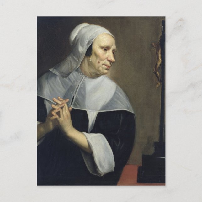 Old Woman Praying Vykort (Framsida)
