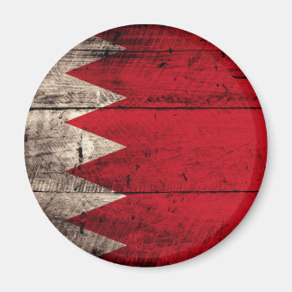 Old Wood Bahrain Flagga Magnet
