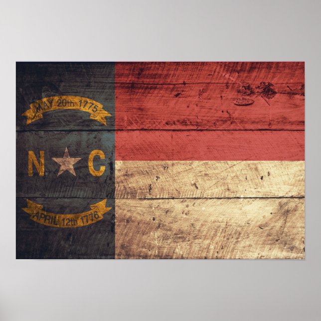 Old Wood North Carolina Flagga; Poster (Framsidan)