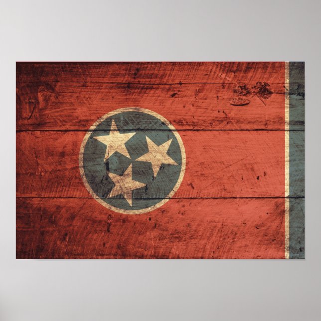 Old Wood Tennessee Flagga Poster (Framsidan)
