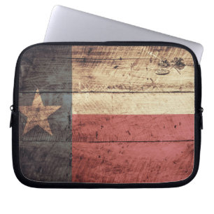 Old Wood Texas Flagga Laptop Fodral