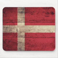 Old Wooden Danmark Flagga