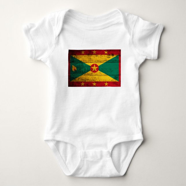 Old Wooden Grenada Flagga Tee (Framsida)