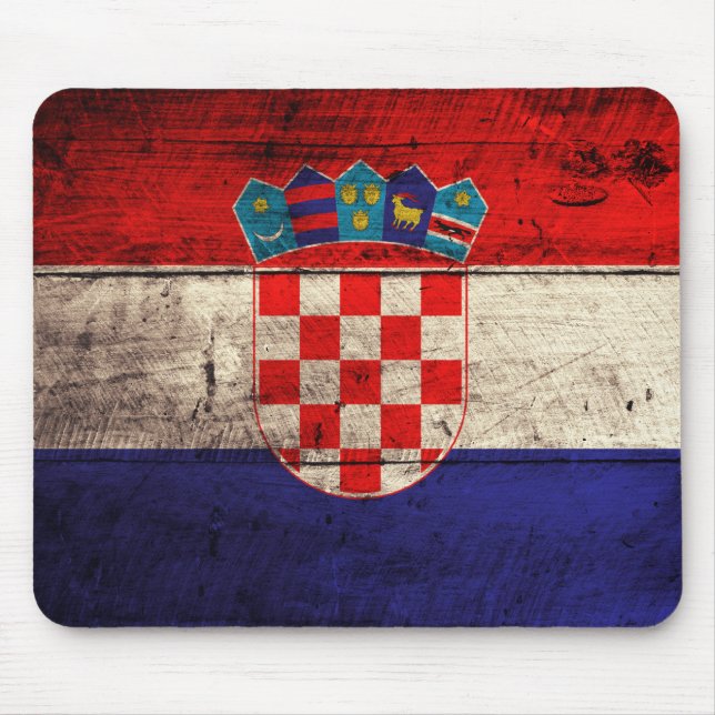 Old Wooden Kroatien Flagga Musmatta (Framsidan)