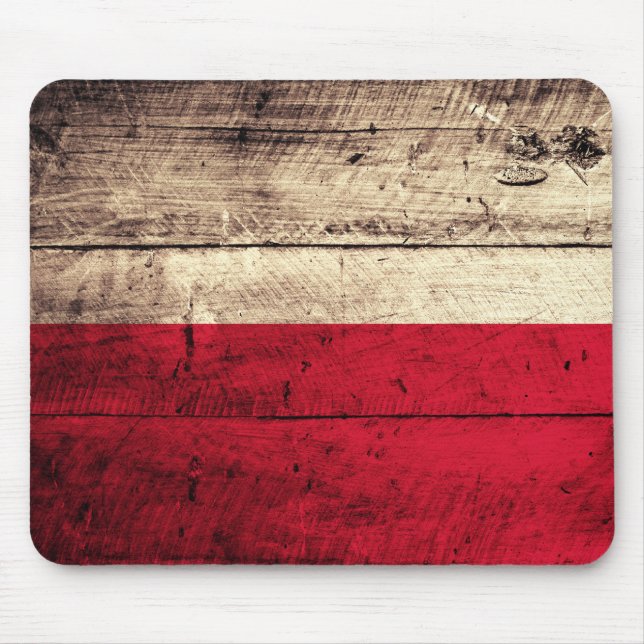 Old Wooden Polen Flagga Musmatta (Framsidan)