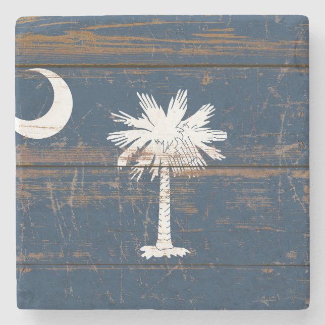 Old Wooden South Carolina Statlig flagga Stenunderlägg (Framsidan)