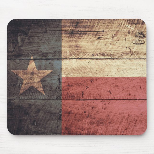 Old Wooden Texas Flagga; Musmatta (Framsidan)