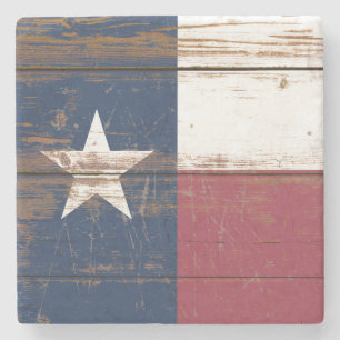 Old Wooden Texas Statlig flagga Stenunderlägg