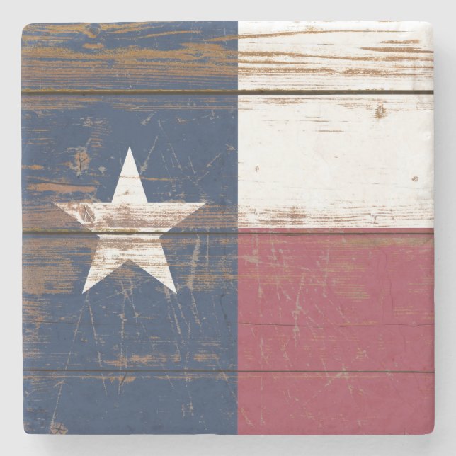 Old Wooden Texas Statlig flagga Stenunderlägg (Framsidan)