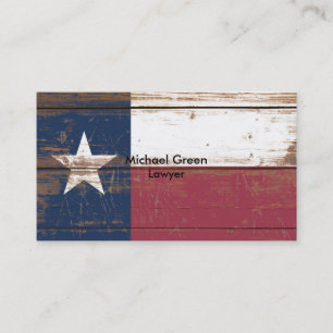 Old Wooden Texas Statlig flagga Visitkort