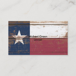 Old Wooden Texas Statlig flagga Visitkort