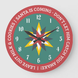 Old World Christmas Clock with Santa Indicator Stor Klocka