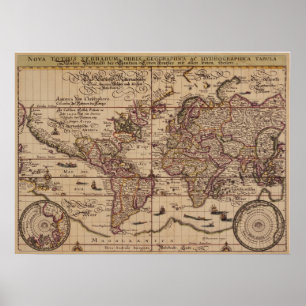"Old World Map 16th Century Replica Poster