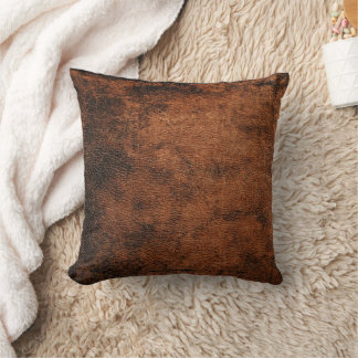 Old Worn Rustic Faux Leather Dekorativ kudde