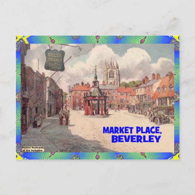 OLD YORKSHIRE - MARKNADEN STÄLLE - BEVERLEY VYKORT (Framsida)