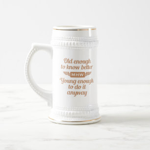 "Old & Young" anpassningsbar monogram mugg
