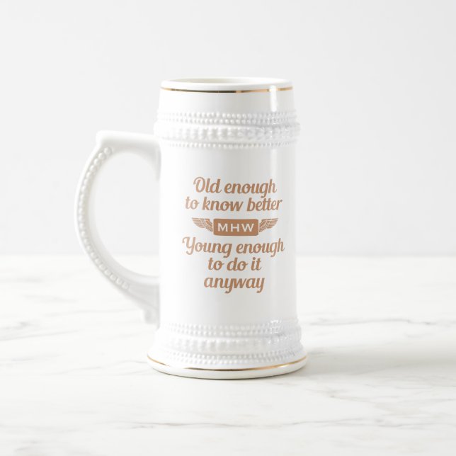 "Old & Young" anpassningsbar monogram mugg (Vänster)