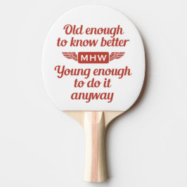 "Old & Young" anpassningsbar monogram ping pong pa Pingisracket