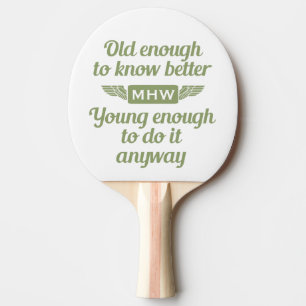 "Old & Young" anpassningsbar monogram ping pong pa Pingisracket