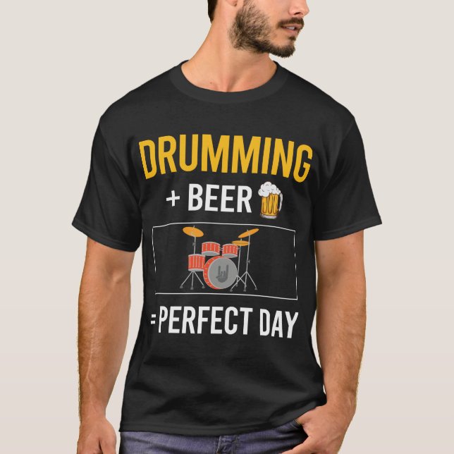 Öldags Trumma Trummis Trum Trummor T Shirt (Framsida)