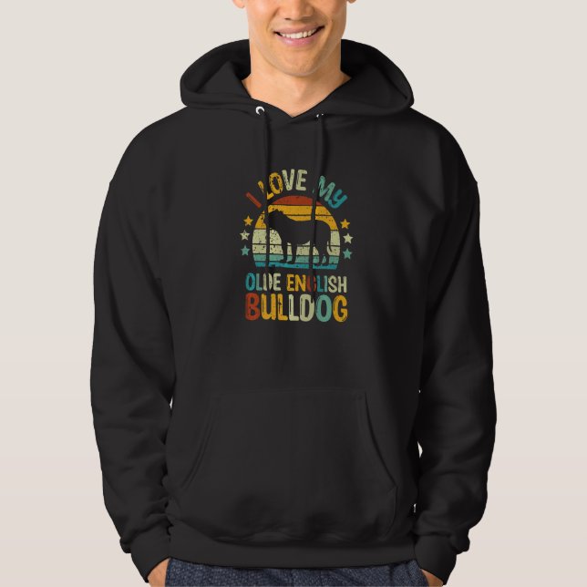Olde English Bulldog Funny tee Premium Hoodie (Framsida)