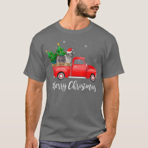 Olde English Sheepdog Hund Riding Red Lastbil Chri T Shirt