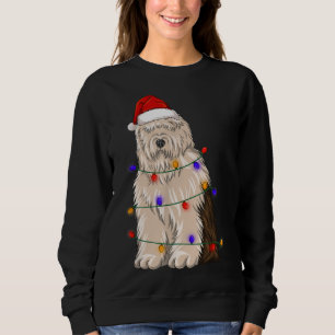 Olde English Sheepdog Hund Wearing jul Hat Li T Shirt