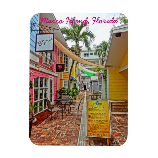Olde Marco - Marco Island Florida-butiker Magnet (Vertikal)