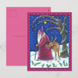 OLDE WORLD BELSNICKLE & HUNGRIG REINDEER, CHRISTMA HELG VYKORT